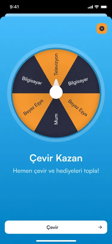 Genç Kart — Çevir kazan ekranı