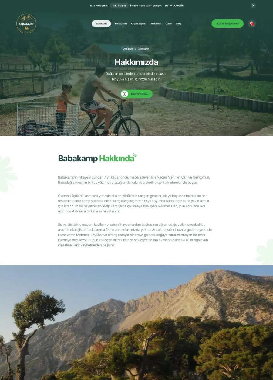 Babakamp hakkımızda sayfası