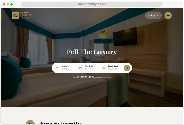 Amara Family Resort — Otel Websitesi